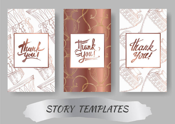 Vector Antique greek amphoras and columns. Black and white engraved ink art. Wedding background card decorative border.