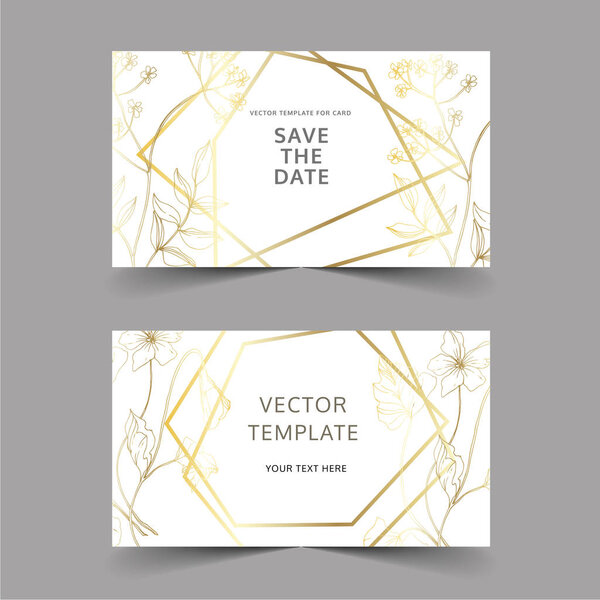 Vector Wildflowers botanical flowers. Black and white engraved ink art. Wedding background card decorative border.