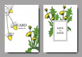 Vektor Wildflowers botanické květiny. Černobílý rytý inkoust. Svatební pozadí karty dekorativní okraj.