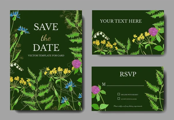 Vector Wildflowers botanical flowers. Black and white engraved ink art. Wedding background card decorative border. Vector Graphics