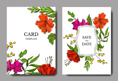 Vector Tropical floral botanical flower. Engraved ink art. Wedding background card floral decorative border. clipart