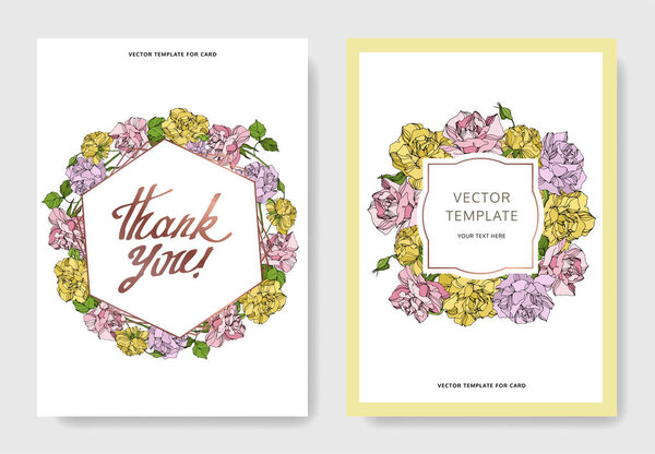 Цветочные ботанические цветы векторной розы. Гравировка чернил. Свадебная карточка цветочные декоративные границы
.