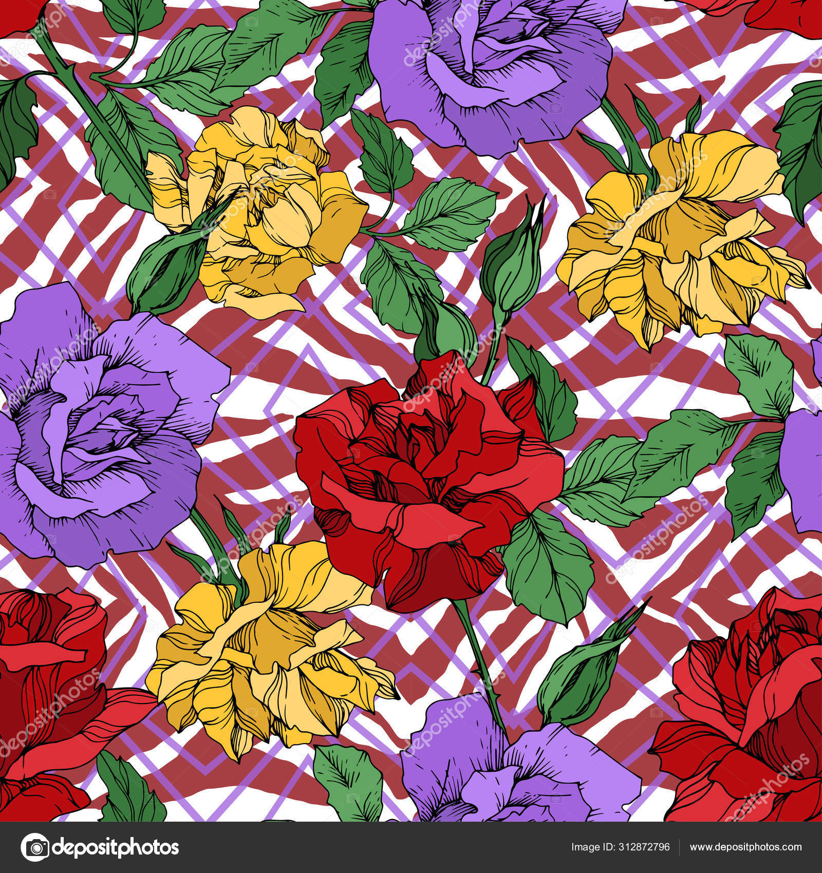 Vector Exotic Zebra print with botanical flowers. Black and white