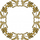 Vektor goldenes Monogramm florales Ornament. Schwarz-weiß gestochene Tuschekunst. Rahmen Rand Ornament Quadrat.