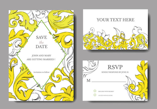 Цветочный орнамент векторной золотой монограммы. Черно-белый рисунок чернил. Декоративная граница свадебной карточки
.