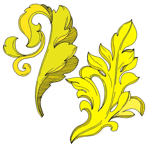 Vettore Monogramma d'oro ornamento floreale. Inchiostro inciso in bianco e nero art. Elemento di illustrazione monogrammi isolati . — Vettoriale Stock