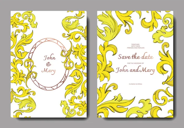 Vector Golden monograma ornamento floral. Tinta gravada a preto e branco. Casamento cartão de fundo borda decorativa . — Vetor de Stock