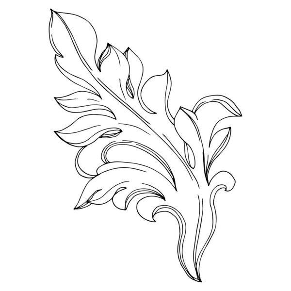 Цветочный орнамент векторной золотой монограммы. Черно-белый рисунок чернил. Изолированный элемент иллюстрации монограмм
.