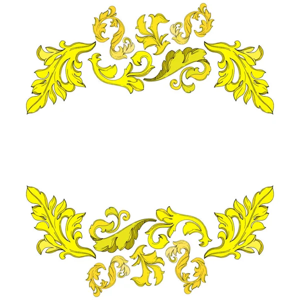 Vector Golden monogram blommig prydnad. Svart och vit graverad bläckkonst. ram gräns prydnad kvadrat. — Stock vektor