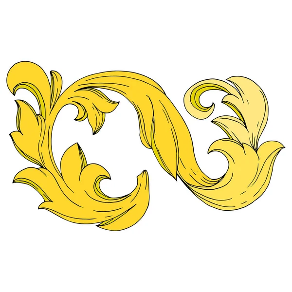 Vector Golden monograma ornamento floral. Tinta gravada a preto e branco. Monogramas isolados elemento ilustrativo . — Vetor de Stock