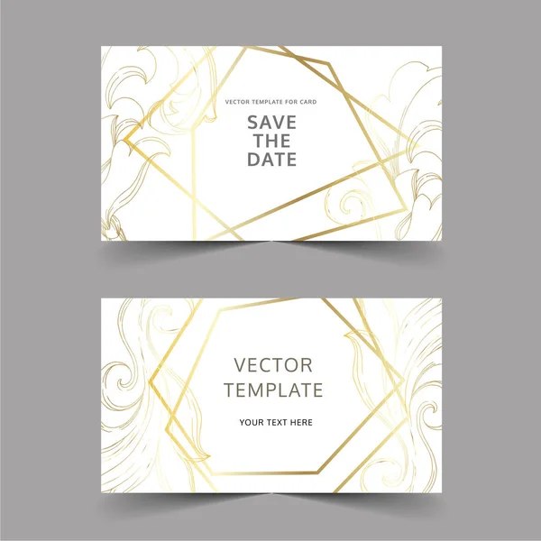 Vector Ornement floral monogramme doré. Encre gravée en noir et blanc. Carte de fond de mariage bordure décorative . — Image vectorielle