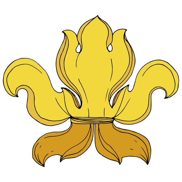 Цветочный орнамент векторной золотой монограммы. Черно-белый рисунок чернил. Изолированный элемент иллюстрации монограммы
.