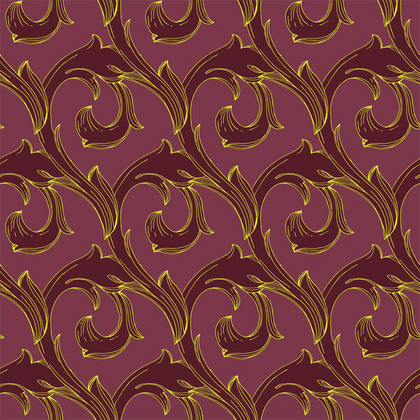 Цветочный орнамент векторной золотой монограммы. Черно-белый рисунок чернил. Бесшовный рисунок фона
.