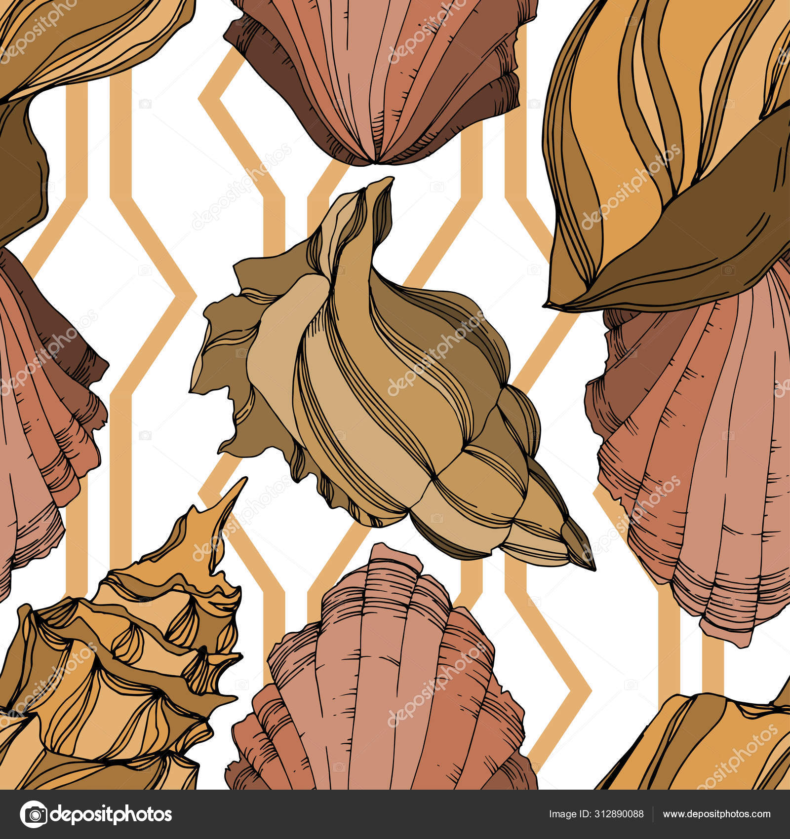 black on browns -Etched Jungle print Fabric