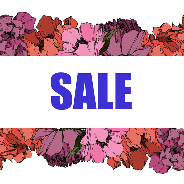 Vector Peony цветочные ботанические цветы. Чёрно-белая гравировка
 