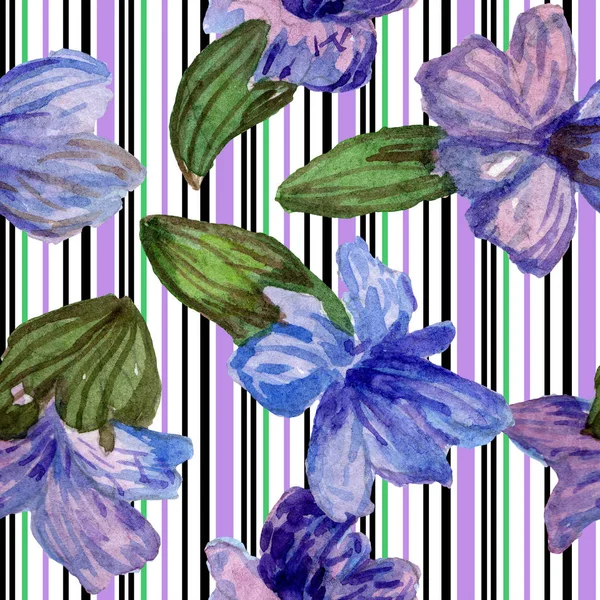 Flores de lavanda púrpura. Patrón de fondo sin costuras. Textura de impresión de papel tapiz de tela. Acuarela dibujada a mano fondo ilustración . - foto de stock