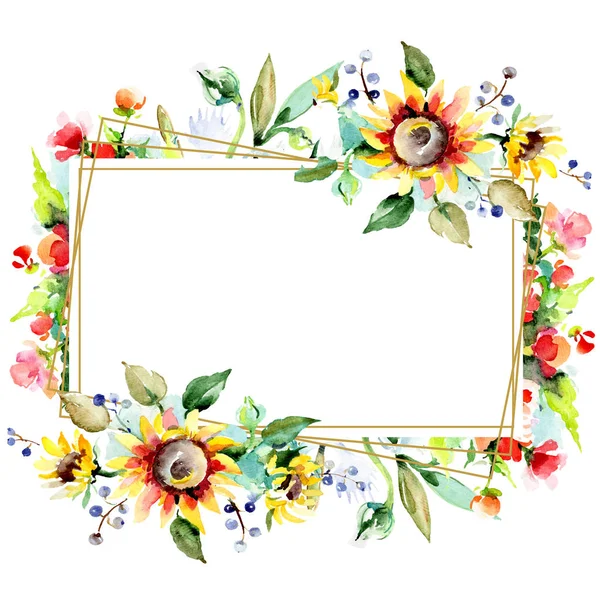 Schöne Aquarellblumen auf weißem Hintergrund. Aquarell Zeichnung Aquarell. vereinzelte Blumenstrauß Illustration Element. Rahmen Bordüre Ornament. — Stockfoto