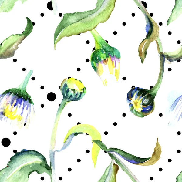 Fondo de flores de margarita. Conjunto de ilustración de fondo acuarela. Dibujo acuarela acuarela aislada. Patrón de fondo sin costuras. Textura de impresión de papel pintado de tela . — Stock Photo