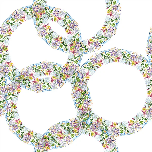 Акварельний фон ілюстрація квіткового набору. Безшовний візерунок тла. Текстура друку тканинних шпалер . — стокове фото
