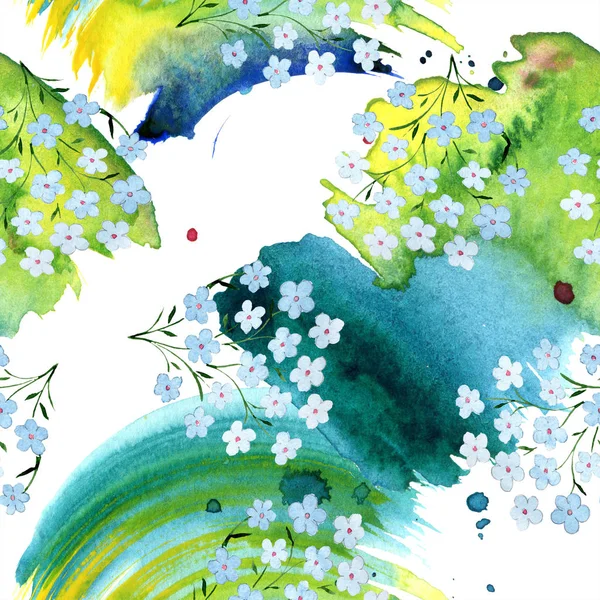 Aquarelle fond illustration ensemble floral. Modèle de fond sans couture. Texture d'impression papier peint tissu . — Photo de stock