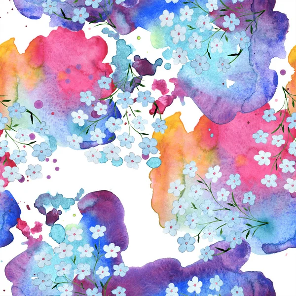 Aquarell Hintergrund Illustration florales Set. nahtlose Hintergrundmuster. Stoff Tapete drucken Textur. — Stockfoto