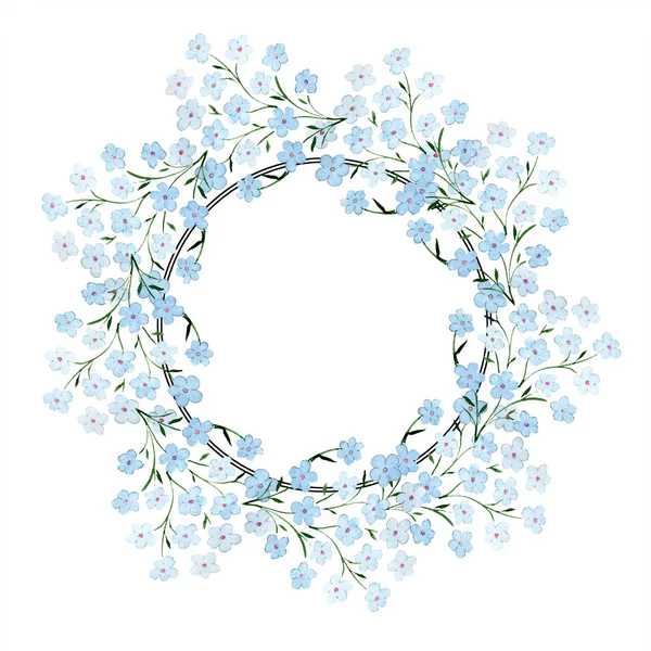 Conjunto de ilustración de fondo acuarela. Acuarela marco vacío borde ornamento floral con espacio de copia . - foto de stock