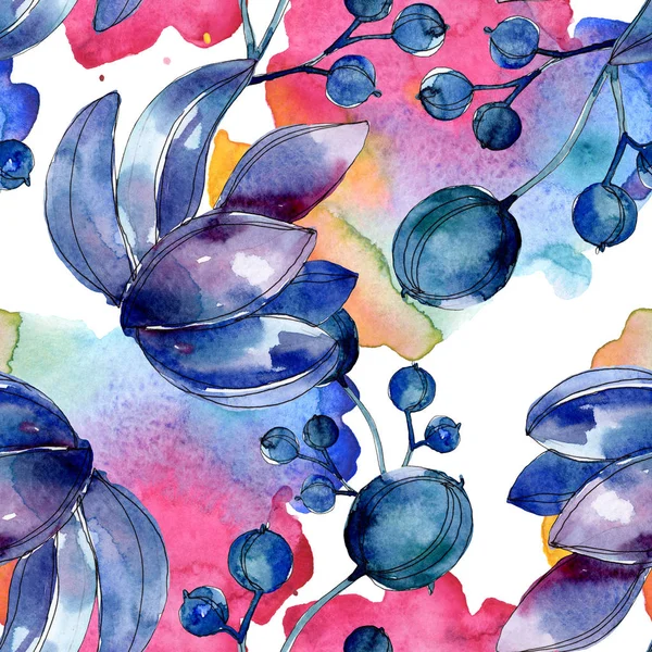 Succulent botanical flowers. Watercolor illustration set. Seamless background pattern. Fabric wallpaper print texture. — Stock Photo