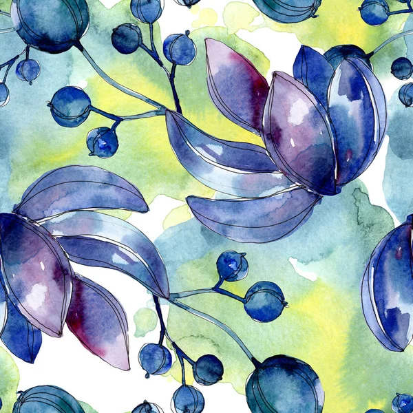Flores botánicas suculentas. Juego de ilustración en acuarela. Patrón de fondo sin costuras. Textura de impresión de papel pintado de tela . — Stock Photo