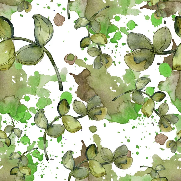 Suculentas botânicas tropicais exóticas. Conjunto de ilustrações aquarela. Padrão de fundo sem costura. Tecido papel de parede impressão textura . — Fotografia de Stock