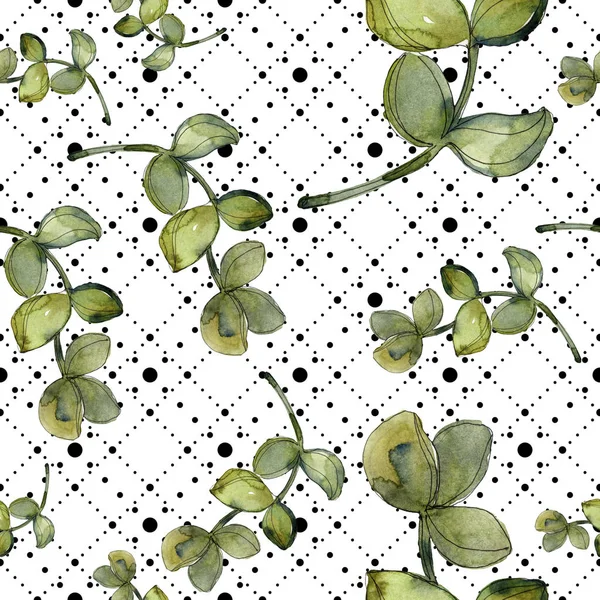 Exotic tropical hawaiian botanical succulents. Watercolor illustration set. Seamless background pattern. Fabric wallpaper print texture. — Stock Photo