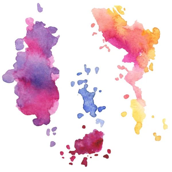 Abstract watercolor paper splash shapes isolated drawing. Illustration aquarelle for background. — Stock Photo