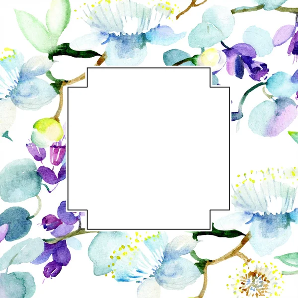 Bouquet floral botanical flower. Wild spring leaf wildflower isolated. Watercolor background illustration set. Watercolour drawing fashion aquarelle isolated. Frame border ornament square. — Stock Photo