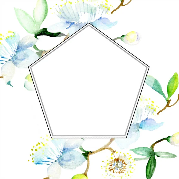 Bouquet floral botanical flower. Wild spring leaf wildflower isolated. Watercolor background illustration set. Watercolour drawing fashion aquarelle isolated. Frame border ornament square. — Stock Photo