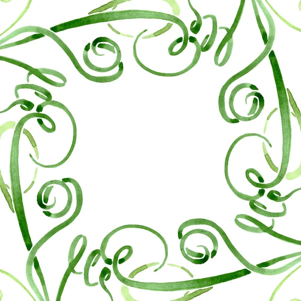 Grüne sukkulente botanische Blumen. Aquarell Hintergrundillustration Set. Rahmen Rand Ornament Quadrat. — Stockfoto
