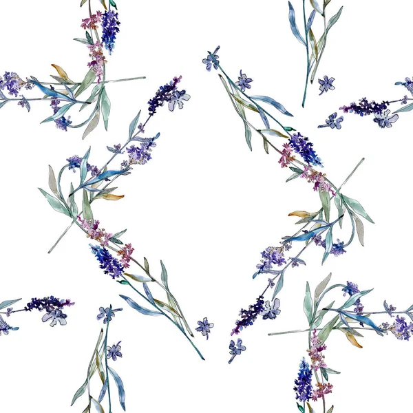 Lavender floral botanical flowers. Watercolor background illustration set. Frame border ornament square. — Stock Photo