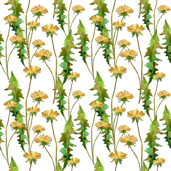 Wildflowers floral botanical flowers. Wild spring leaf wildflower. Watercolor illustration set. Watercolour drawing fashion aquarelle. Seamless background pattern. Fabric wallpaper print texture. — Stock Photo