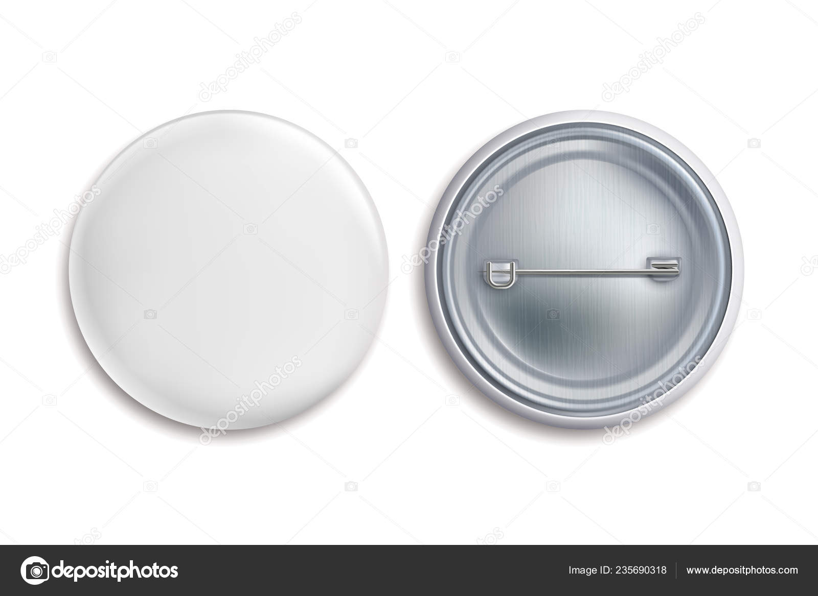 Download Pin Badges White Round Blank Button Advertise Metal 3d Circle Sign Souvenir Magnet Vector Badging Mockup Stock Vector Royalty Free Vector Image By C Yummybuum 235690318