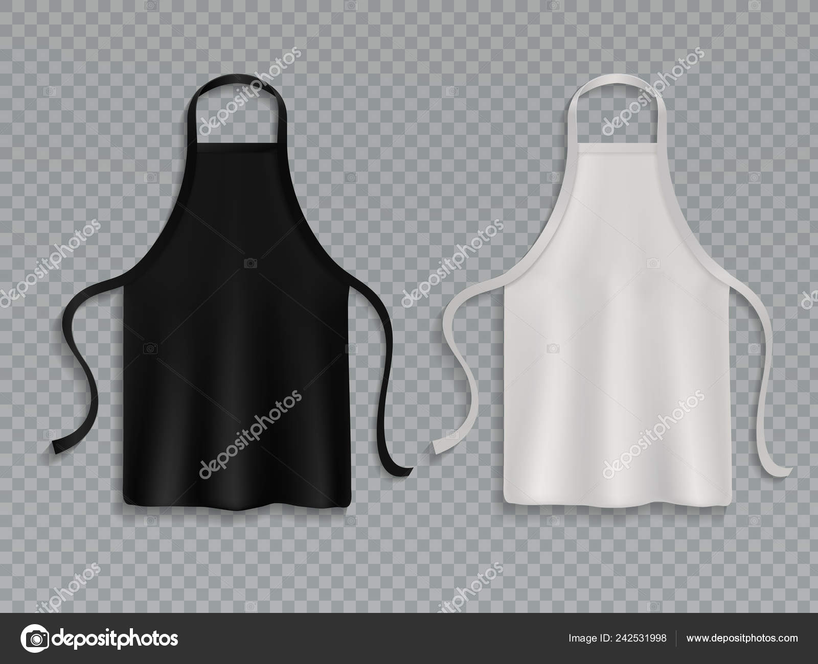 Download Chef Apron Black White Culinary Cloth Aprons Chef Uniform Kitchen Cotton Cooking Clothes Isolated Vector Mockup Vector Image By C Yummybuum Vector Stock 242531998