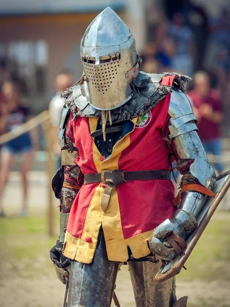 Reconstructions Combats Duels Chevaliers Armure — Photo