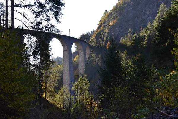 Landwasser Viadukt Švýcarsku Blízkosti Davosu — Stock fotografie