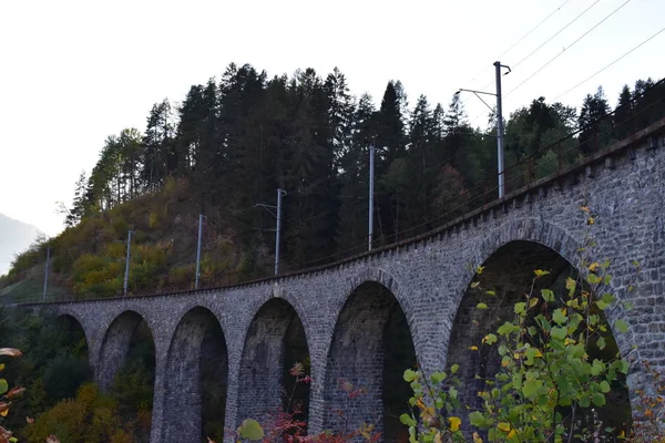 Viaduct Zwitserland Buurt Van Davos — Stockfoto