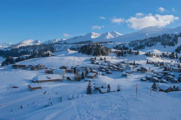 Sommet Suisse Après Les Chutes Neige Avec Vue Panoramique Sur — Photo