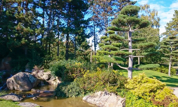 Hermoso jardín japonés en Düsseldorf — Foto de Stock