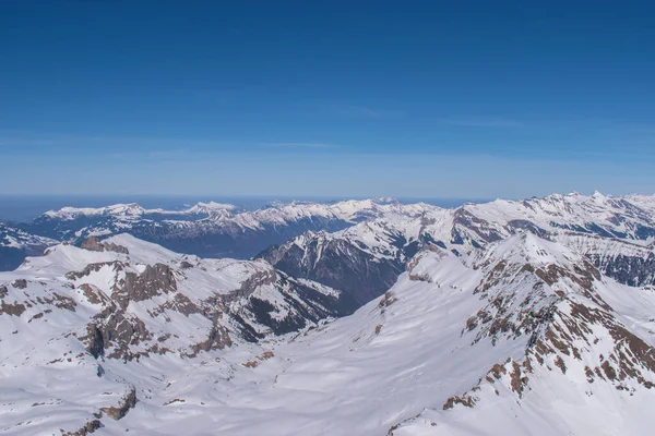 Snow-capped mountains in Switzerland. Taken in Jungfrau region, Murren, Switzerland