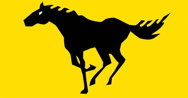 Illustrazione Vettoriale Cavallo Nero — Vettoriale Stock