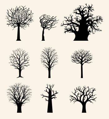 Çeşitli ağaçlar vektör kümesi