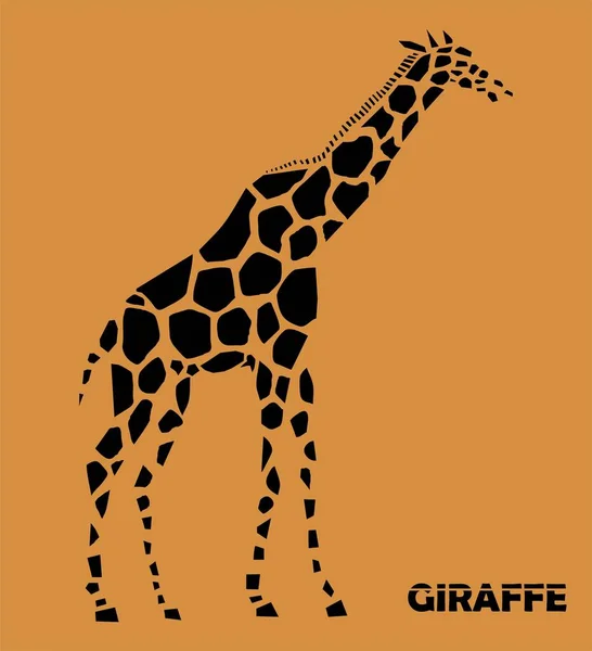 Vectorillustratie Van Giraffe Zijaanzicht — Stockvector
