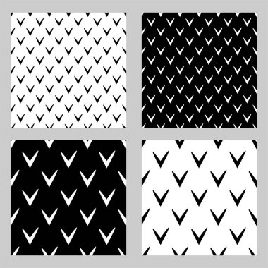 Siyah ve beyaz renksiz vektör deseni kümesi