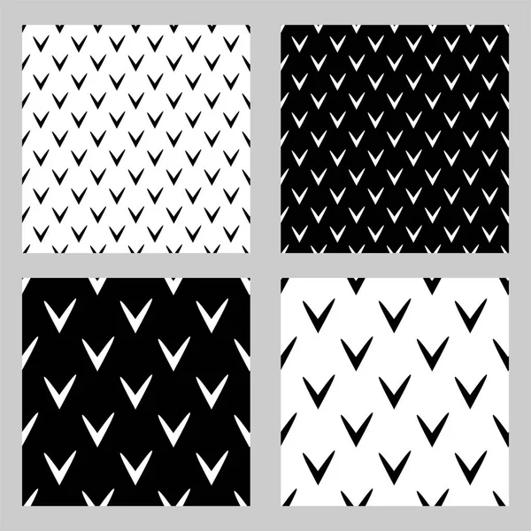 Set Black White Seamless Vector Pattern — ストックベクタ