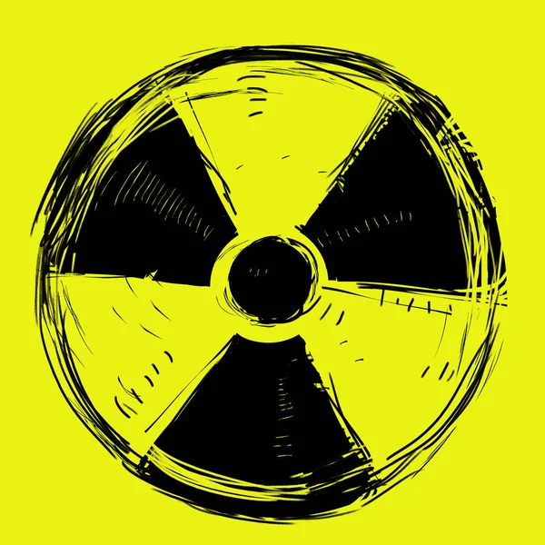 Radioactiviteitssymbool Waarschuwingssignaal — Stockfoto